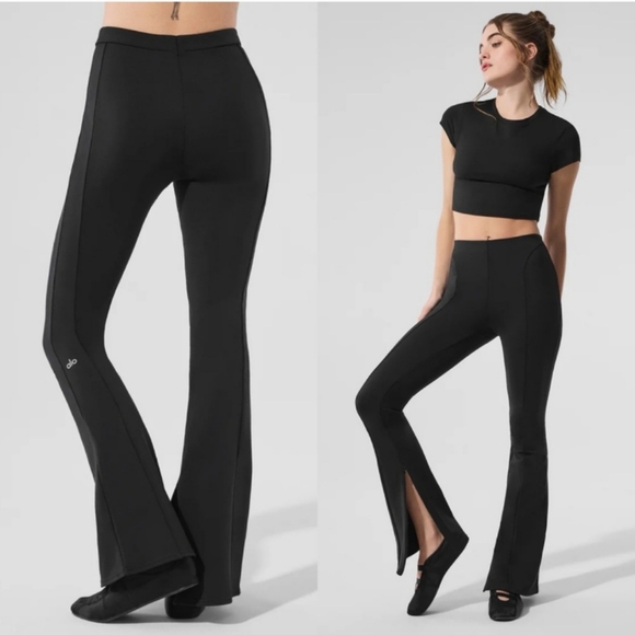 Alo Yoga High-Waist Zip It Flare Legging Black Size Small